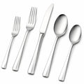 Besteckset 5-teilig 14 bis 23 cm aus Edelstahl silberfarben für eine Person zeitlos