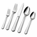 Besteckset 5-teilig Edelstahl Silber poliert für Tischgedeck