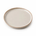 Essteller 26 cm aus Keramik in Cremebraun mit flachem Rand