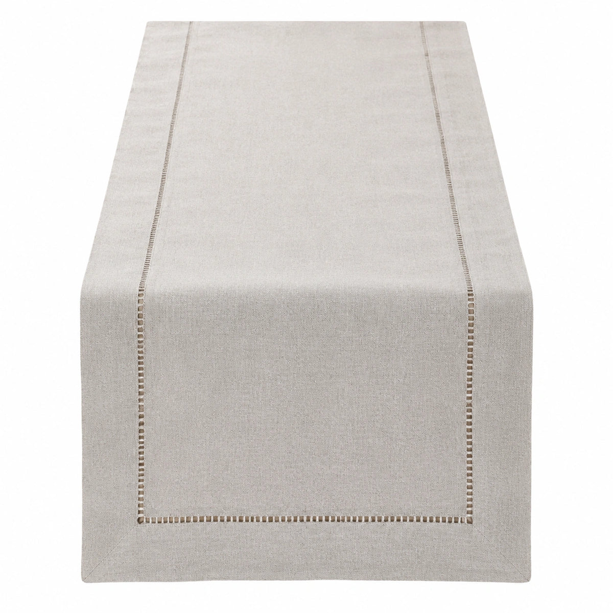 Tischläufer 40 x 180 cm in Beige aus Webtextil mit Hohlsaumnaht
