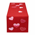 Tischläufer 40 x 140 cm Polyester Rot Rosa Herzmotiv Dekorativ